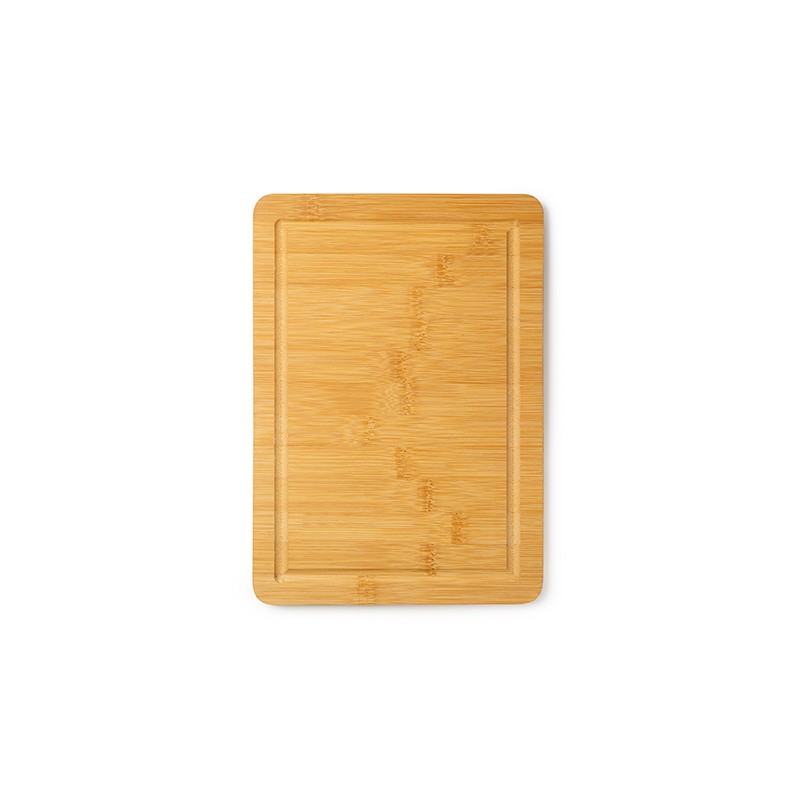 ANGUS. Rectangular natural bamboo chopping board with juice rim - TC4116, BEIGE