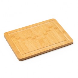 ANGUS. Rectangular natural bamboo chopping board with juice rim - TC4116, BEIGE