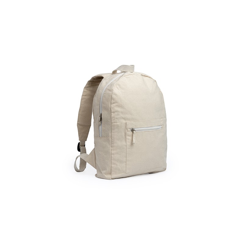 FIRENZA. Backpack made of 320 gsm recycled cotton in a heather finish design - MO7179, BEIGE
