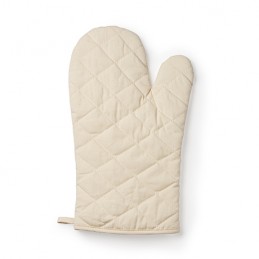 MAURO. Eco kitchen mitt in 100% organic cotton with hanging strap and one flat side ideal for marking - MP9138, BEIGE