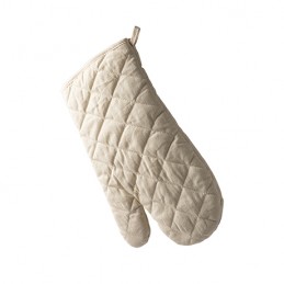 MAURO. Eco kitchen mitt in 100% organic cotton with hanging strap and one flat side ideal for marking - MP9138, BEIGE