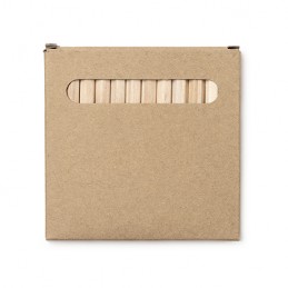 KOEL. Set of 12 wooden pencils in a recycled cardboard box - LA7996, BEIGE