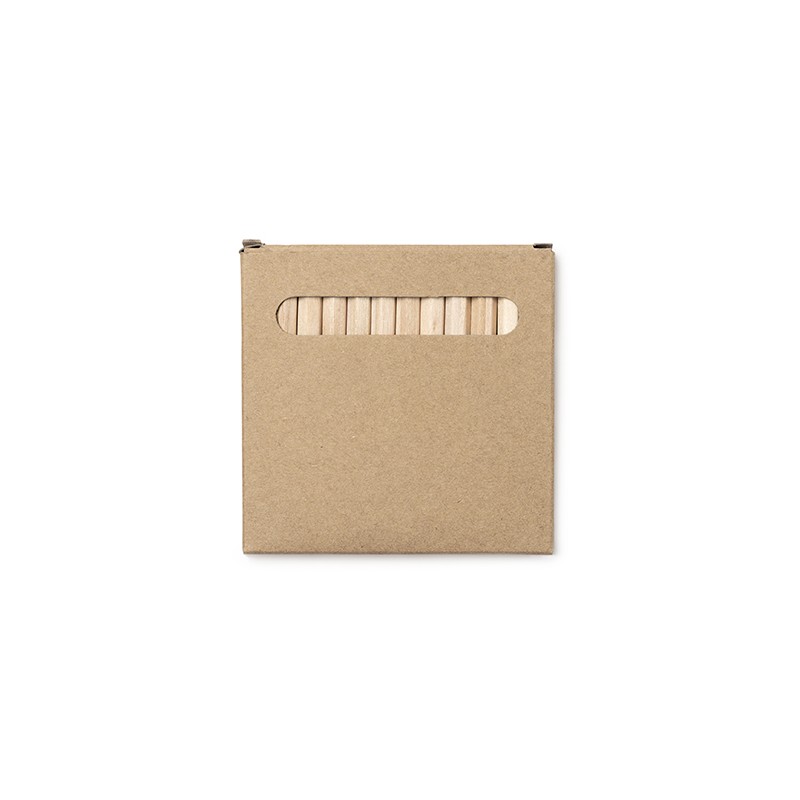 KOEL. Set of 12 wooden pencils in a recycled cardboard box - LA7996, BEIGE