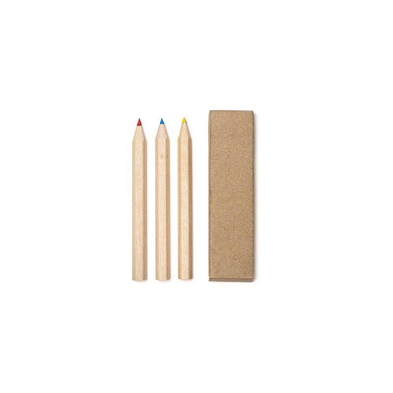 DENOK. Set of 3 wooden pencils in a recycled cardboard box - LA7997, BEIGE DENOK. Set of 3 wooden pencils in a recycled cardboard box - LA7997, BEIGE