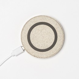 VATOX. Wireless charging base made of wheat fibre - CR2996, BEIGE