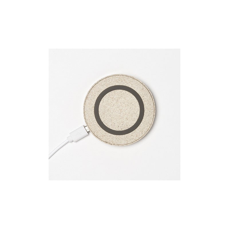 VATOX. Wireless charging base made of wheat fibre - CR2996, BEIGE