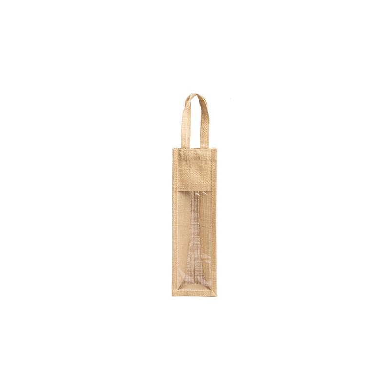 NIMBA. Laminated yute bag with window - BO7611, BEIGE NIMBA. Laminated yute bag with window - BO7611, BEIGE