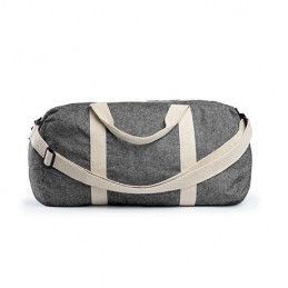 MONDELO. Multifunction duffel bag made of 320 gsm recycled cotton in a heather finish design - BO7616, BLACK