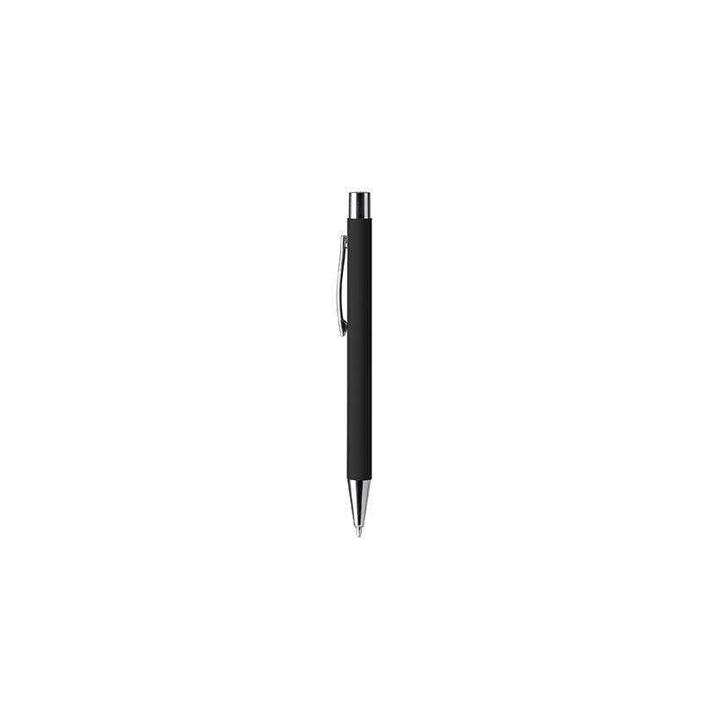 DOVER. Push ball pen with soft touch metal body - BL8095, BLACK