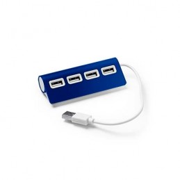 PLERION. USB hub with aluminium structure, two-colour finish and white cable - IA3033, BLACK