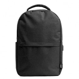 GREGOR. RPET 600D polyester backpack in heather finish - MO7139, BLACK