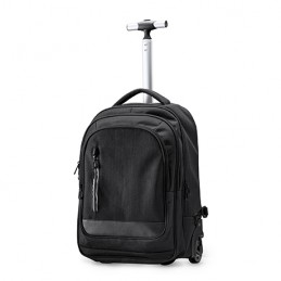 GARNES. Wheel trolley backpack made of 300D heather polyester - MO7178, BLACK