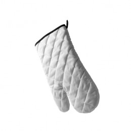 ROGER. White polyester kitchen mitt with colour edging and hanging strap - MP9134, BLACK