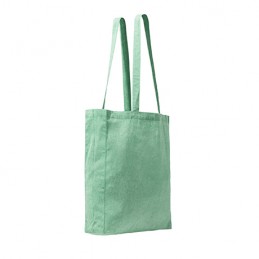 LUMIA. Bag made of 140 gsm recycled cotton in a heather finish design, with 70 cm long handles - BO7617, FERN GREEN