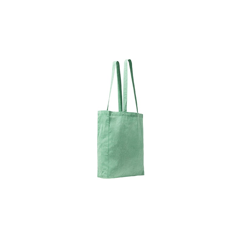 LUMIA. Bag made of 140 gsm recycled cotton in a heather finish design, with 70 cm long handles - BO7617, FERN GREEN