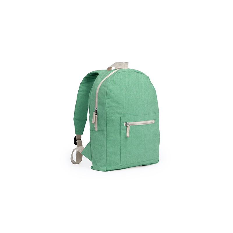 FIRENZA. Backpack made of 320 gsm recycled cotton in a heather finish design - MO7179, FERN GREEN