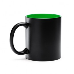 MACHA. Ceramic mug with colour interior, ideal for laser printing - TZ3997, FERN GREEN