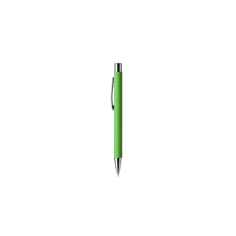 DOVER. Push ball pen with soft touch metal body - BL8095, FERN GREEN
