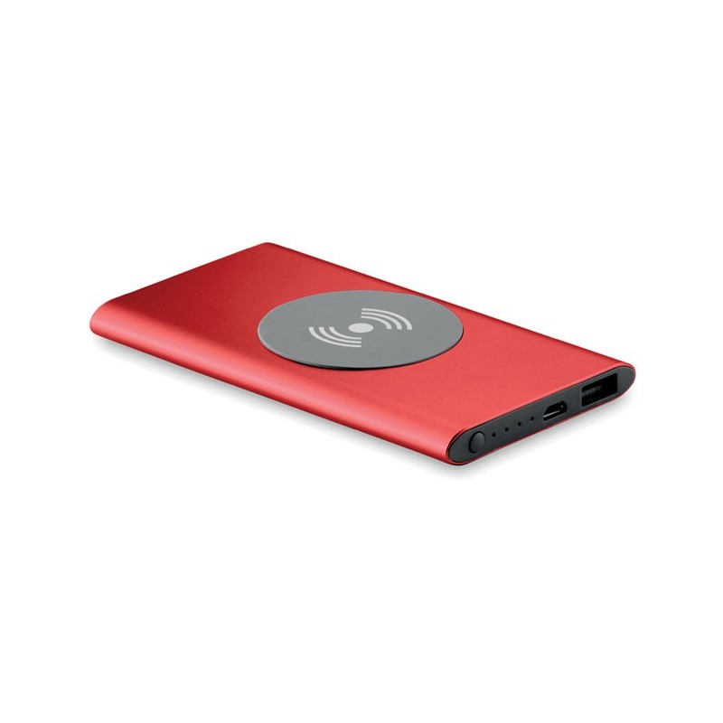 POWER&WIRELESS -  Powerbank Wireless de 4000mAh MO9498-05, Rosu