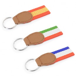 FLAG. Polyester keyring with a flag design and PU reinforcement - KO4080, FRANCE