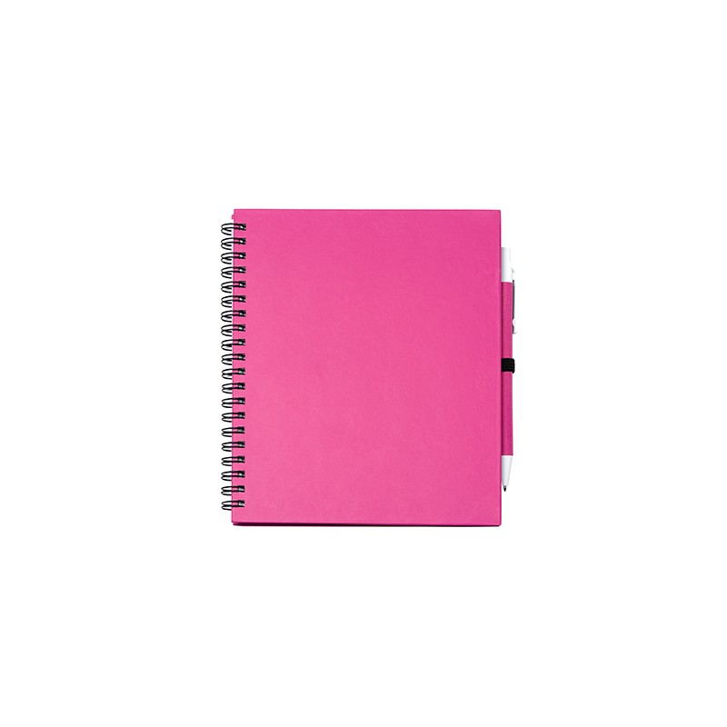 LEYNAX. Spiral ring notebook with plain sheets and pen holder - NB7994, FUCHSIA LEYNAX. Spiral ring notebook with plain sheets and pen holder - NB7994, FUCHSIA