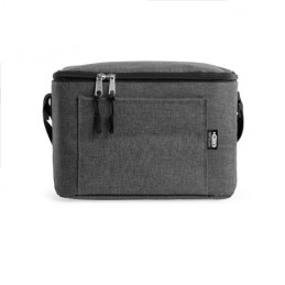 BISMAR. Cooler bag made of RPET polyester in a heather design - TB7608, HEATHER BLACK