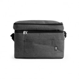 MARLOX. XL cooler bag made of RPET polyester in a heather design - TB7609, HEATHER BLACK