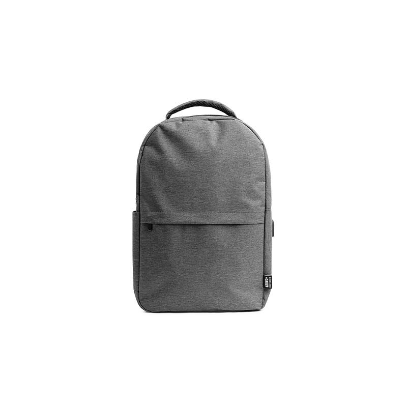 GREGOR. RPET 600D polyester backpack in heather finish - MO7139, HEATHER GREY
