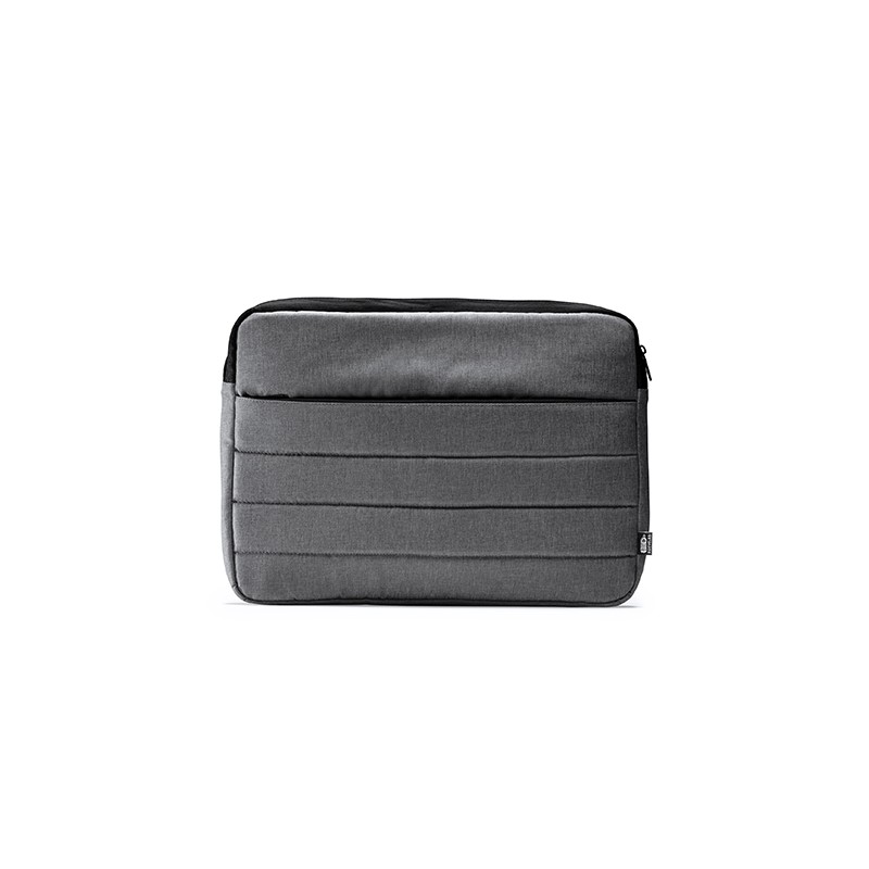 KEBAL. Padded case for 15'' laptops made of RPET 300D polyester - FU7566, HEATHER GREY