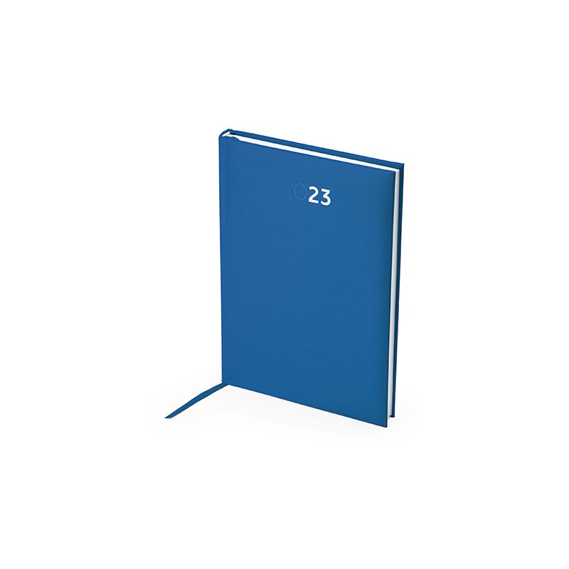 HORUS. A5 diary with padded PU cover engraved in low relief - NB8059, LIGHT ROYAL