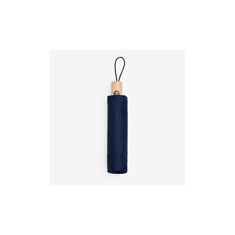 NAURO. Auto open-close umbrella in 190T pongee with matching pouch - UM5999, NAVY BLUE