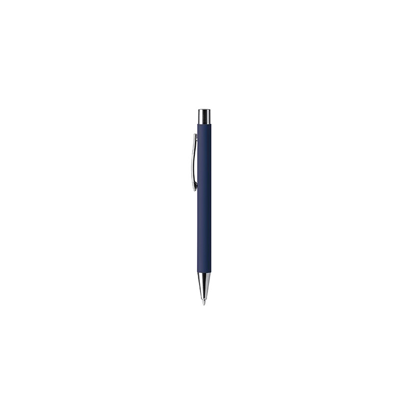 DOVER. Push ball pen with soft touch metal body - BL8095, NAVY BLUE