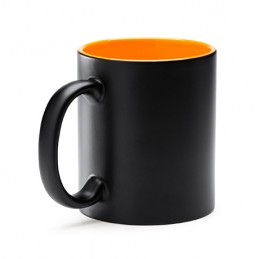 MACHA. Ceramic mug with colour interior, ideal for laser printing - TZ3997, ORANGE