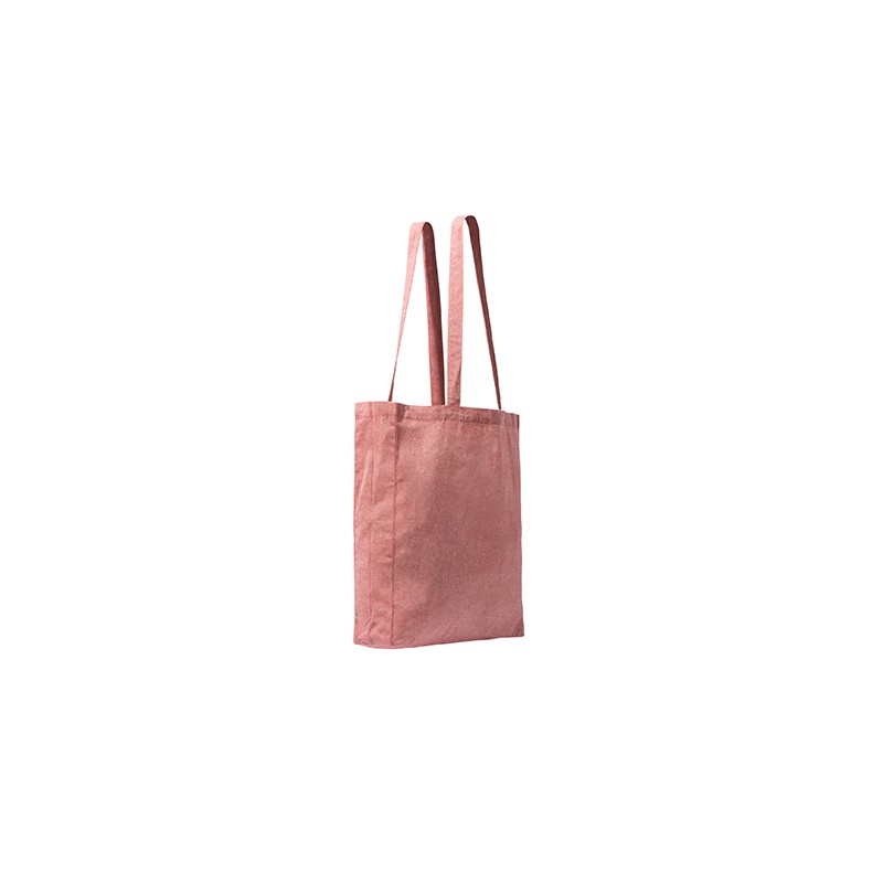 LUMIA. Bag made of 140 gsm recycled cotton in a heather finish design, with 70 cm long handles - BO7617, RED