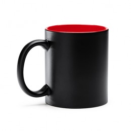 MACHA. Ceramic mug with colour interior, ideal for laser printing - TZ3997, RED