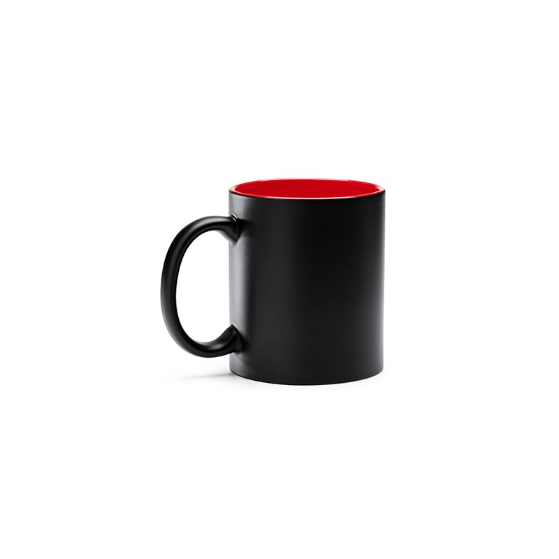 MACHA. Ceramic mug with colour interior, ideal for laser printing - TZ3997, RED
