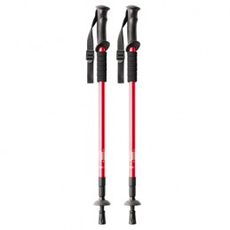 VULCAN. Foldable trekking pole set in aluminium with shock absorption - CP7095, RED