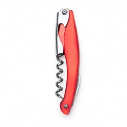 GARNAC. Classic stainless steel corkscrew with folding blade and bottle opener - SC4118, RED