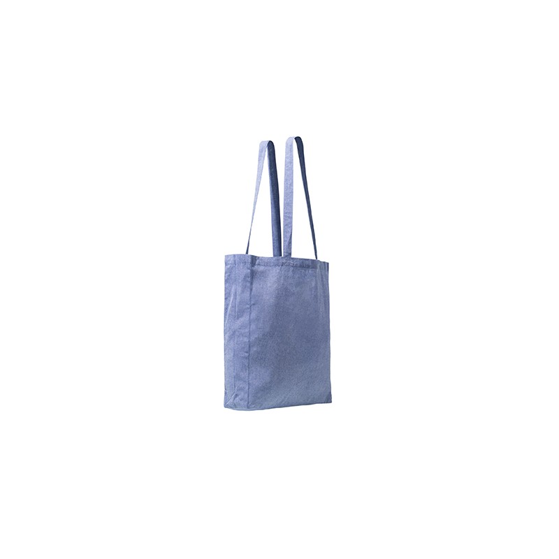 LUMIA. Bag made of 140 gsm recycled cotton in a heather finish design, with 70 cm long handles - BO7617, ROYAL BLUE