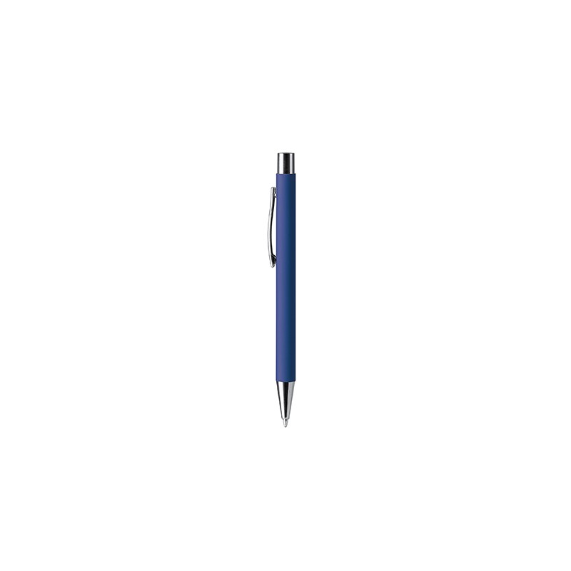 DOVER. Push ball pen with soft touch metal body - BL8095, ROYAL BLUE