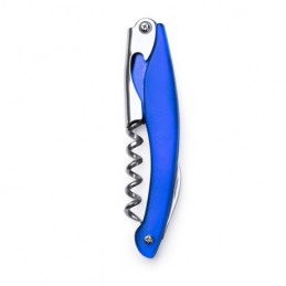 GARNAC. Classic stainless steel corkscrew with folding blade and bottle opener - SC4118, ROYAL BLUE