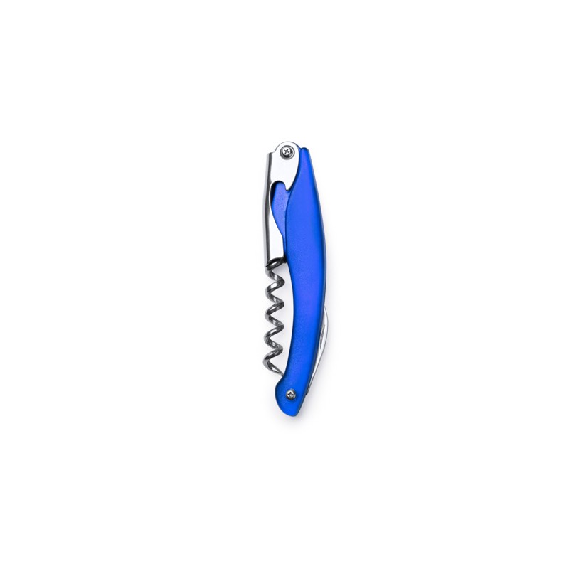 GARNAC. Classic stainless steel corkscrew with folding blade and bottle opener - SC4118, ROYAL BLUE