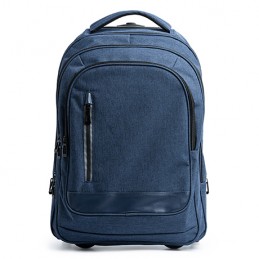 GARNES. Wheel trolley backpack made of 300D heather polyester - MO7178, ROYAL BLUE