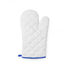 ROGER. White polyester kitchen mitt with colour edging and hanging strap - MP9134, ROYAL BLUE