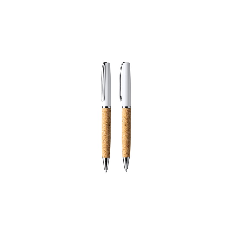 ALTON. Twist ball pen with body in natural cork and steel - BL7991, WHITE