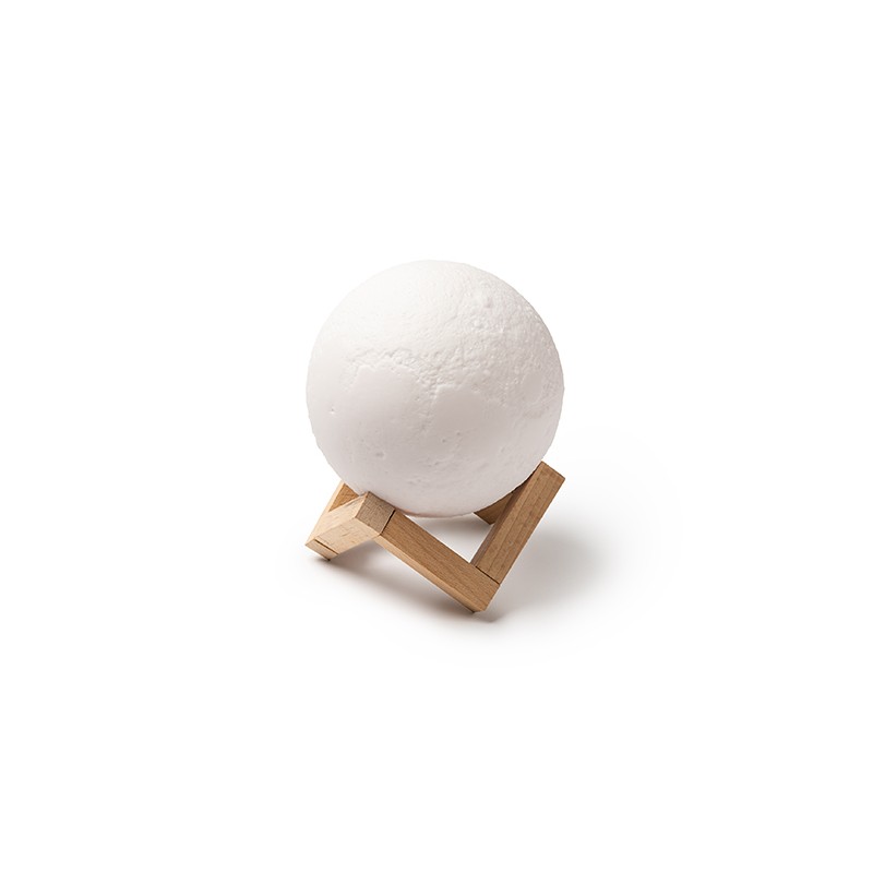 MOON. Moon-shaped speaker with wood stand - BS3197, WHITE