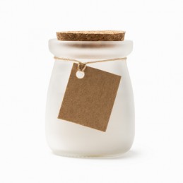 SURNA. Scented candle in a glass recipient with cork lid - VL1313, WHITE