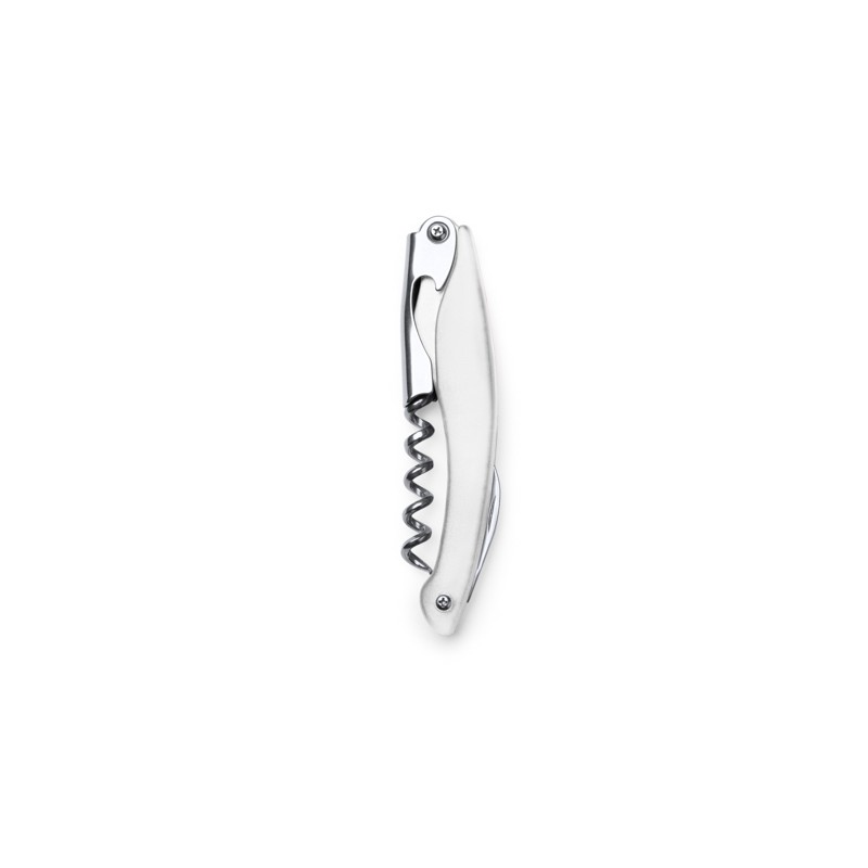 GARNAC. Classic stainless steel corkscrew with folding blade and bottle opener - SC4118, WHITE