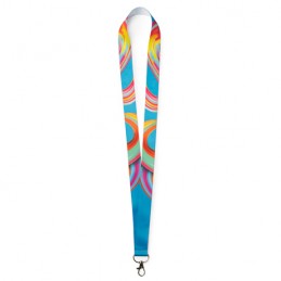 ELVIS. Polyester lanyard with carabiner, special for sublimation - LY7049, WHITE