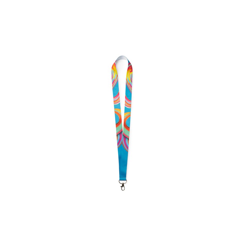 ELVIS. Polyester lanyard with carabiner, special for sublimation - LY7049, WHITE